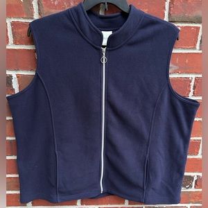 Blair Mens Fleece Full Zip Navy Vest. Size 2XL